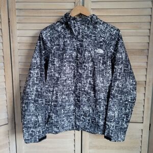 The North Face Black & White Hooded Rain WindbreakerJacket Woman's Sz Small